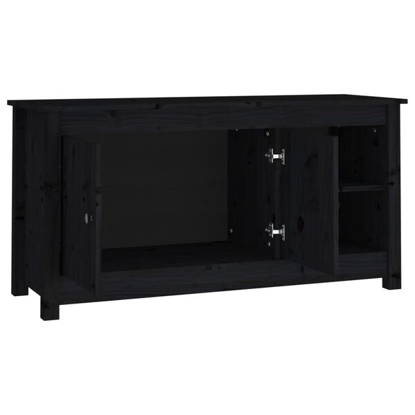 vidaXL Έπιπλο Τηλεόρασης Μαύρο 103x36,5x52 εκ. από Μασίφ Ξύλο Πεύκου