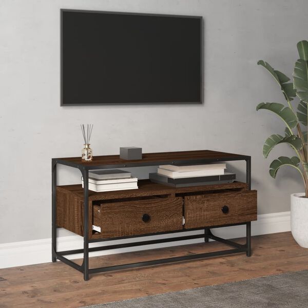 vidaXL Έπιπλο Τηλεόρασης Καφέ Δρυς 80x35x45 εκ. Επεξεργασμένο Ξύλο