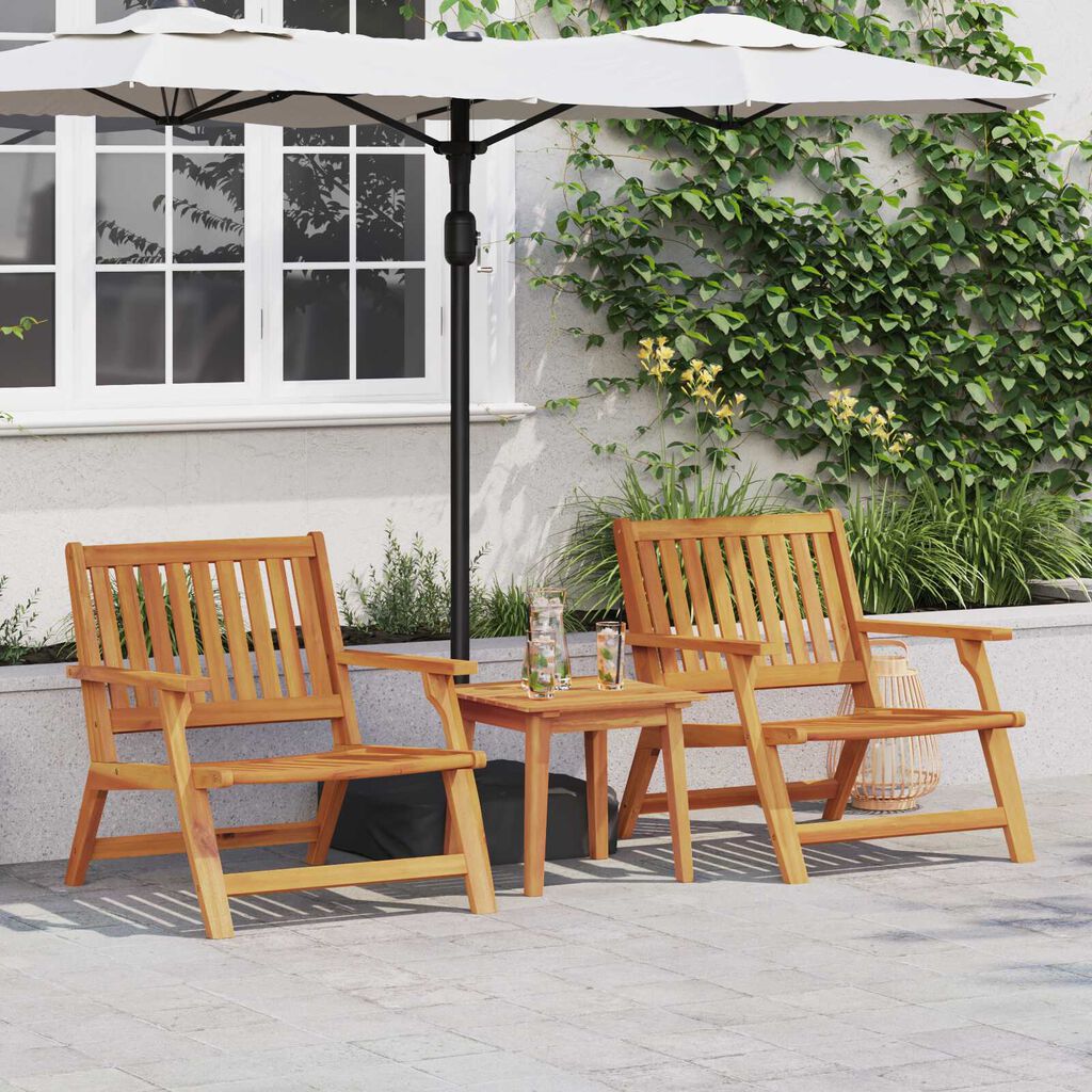 vidaXL Σετ Εξωτερικής Τραπέζης 3 pcs Καφέ Μασίφ ξύλο ακακίας