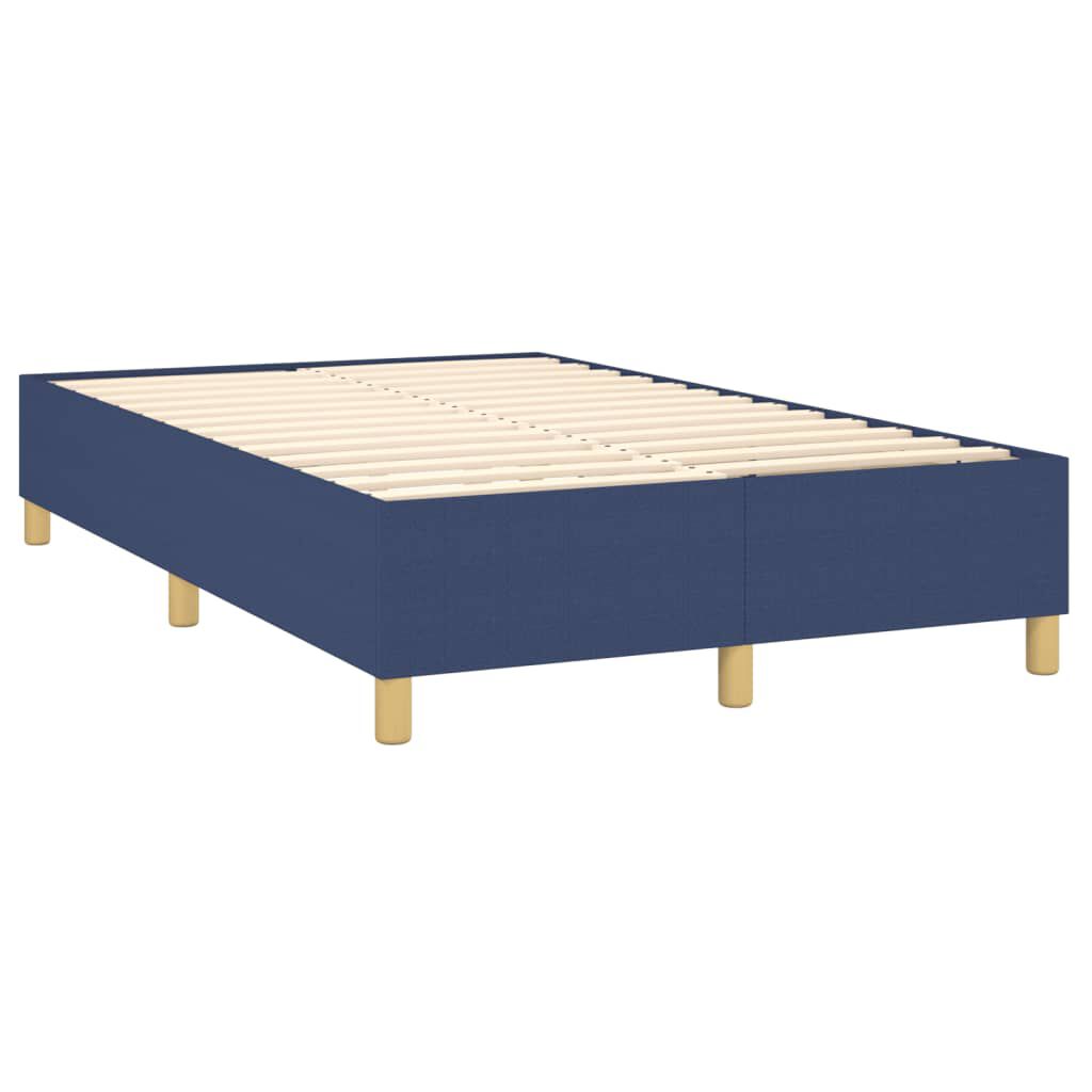 vidaXL Κρεβάτι Boxspring με Στρώμα Μπλε 120x200 εκ. Υφασμάτινο