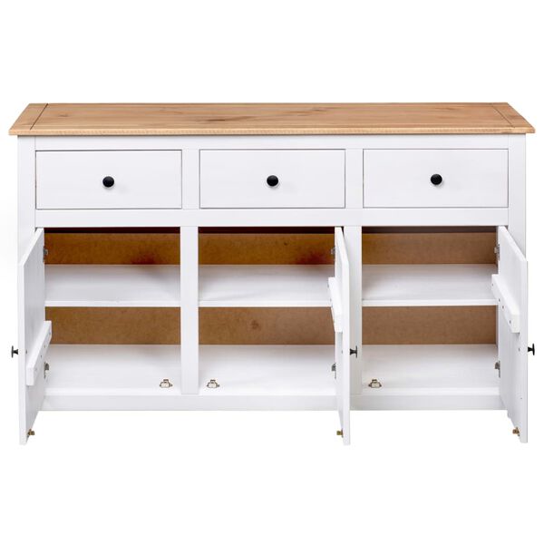 vidaXL Μπουφές Λευκός 135 x 40 x 80 εκ. από Ξύλο Πεύκου Σειρά Panama