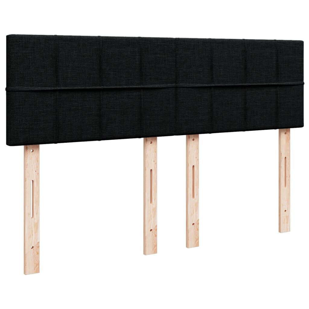 vidaXL Κρεβάτι Boxspring με Στρώμα Μαύρο 140x200 εκ. Υφασμάτινο