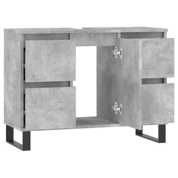 vidaXL Ντουλάπι Μπάνιου Γκρι Σκυροδέματος 80x33x60 εκ. Επεξ. Ξύλο