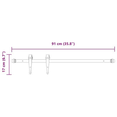 vidaXL Κιτ συρόμενης πόρτας γραφείου 91 cm από ανθρακούχο χάλυβα