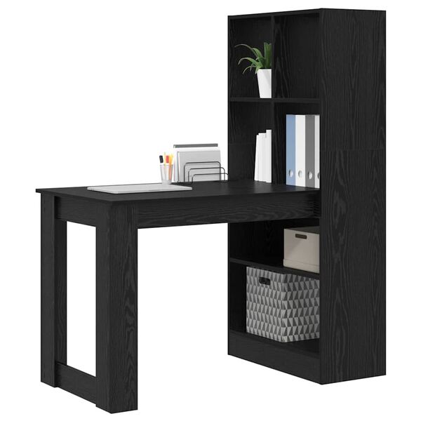 vidaXL Γραφείο Μαύρη δρυς 122 x 67 x 145 εκ. Επεξεργασμένο ξύλο
