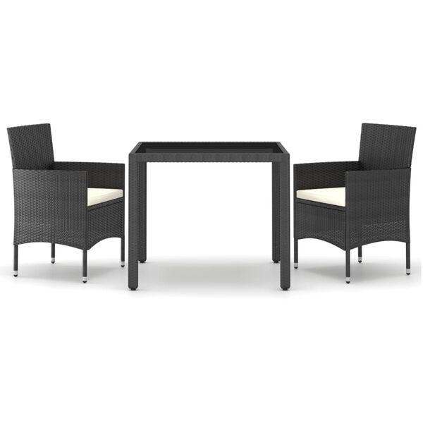 vidaXL &Sigma;&epsilon;&tau; &Tau;&rho;&alpha;&pi;&epsilon;&zeta;&alpha;&rho;ί&alpha;&sigmaf; &Kappa;ή&pi;&omicron;&upsilon; 3 &Tau;&epsilon;&mu;&alpha;&chi;ί&omega;&nu; &Mu;&alpha;ύ&rho;&omicron; &Sigma;&upsilon;&nu;&theta;. &Rho;&alpha;&tau;ά&nu;/&Psi;&eta;&mu;έ&nu;&omicron; &Gamma;&upsilon;&alpha;&lambda;ί