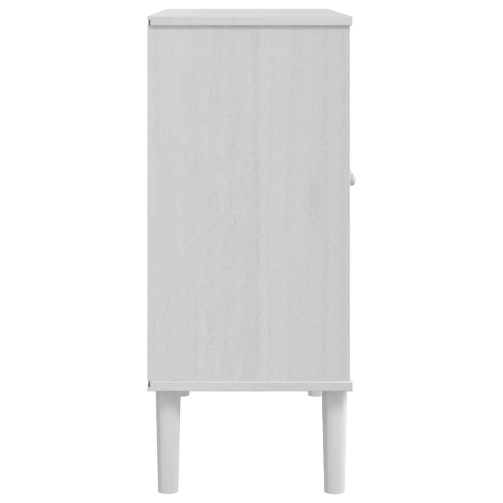 vidaXL Ντουλάπι SENJA Λευκό / Όψη Ρατάν 80x35x80 εκ. Μασίφ Ξύλο Πεύκου
