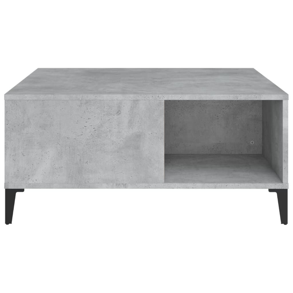 vidaXL Τραπεζάκι Σαλονιού Γκρι Σκυροδ. 80x80x36,5 εκ. Επεξεργ. Ξύλο