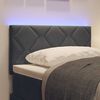 vidaXL LED Κεφαλάρι με φώτα λωρίδας LED Σκούρο γκρι 80 cm Βελούδο
