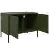 vidaXL Έπιπλα Τηλεόρασης 2 τεμ. Πράσινο Λαδί 68x39x50,5 εκ. από Χάλυβα