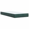 vidaXL Κρεβάτι Boxspring με Στρώμα Σκούρο Πράσινο 90x200 εκ. Βελούδινο