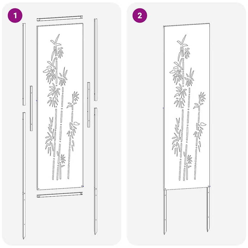 vidaXL Οθόνη Ιδιωτικότητας Κήπου Floral Ασημί 32 χ 140 εκ