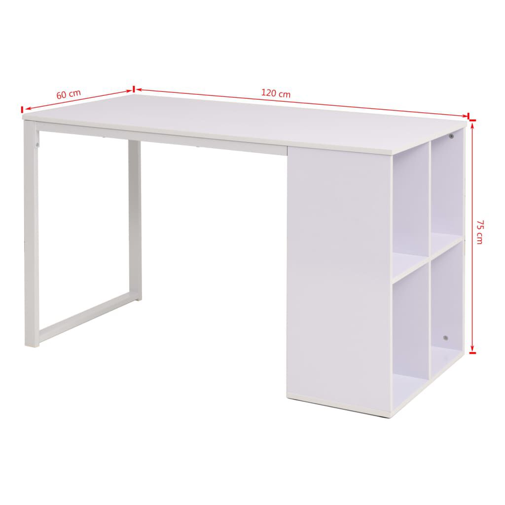 vidaXL Γραφείο Λευκό 120 x 60 x 75 εκ.