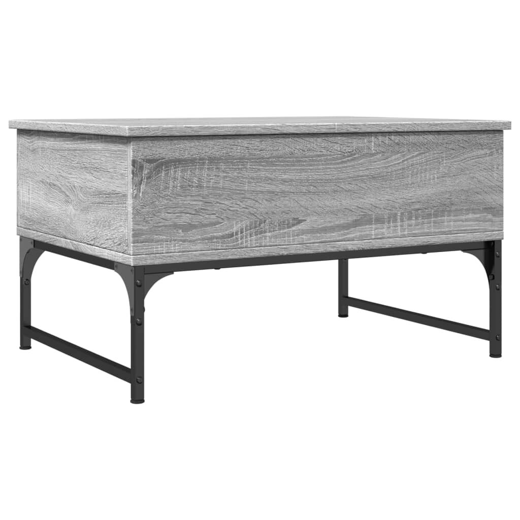 vidaXL Τραπεζάκι Σαλονιού Γκρι Sonoma 70x50x40 εκ. Επεξ. Ξύλο/Μέταλλο
