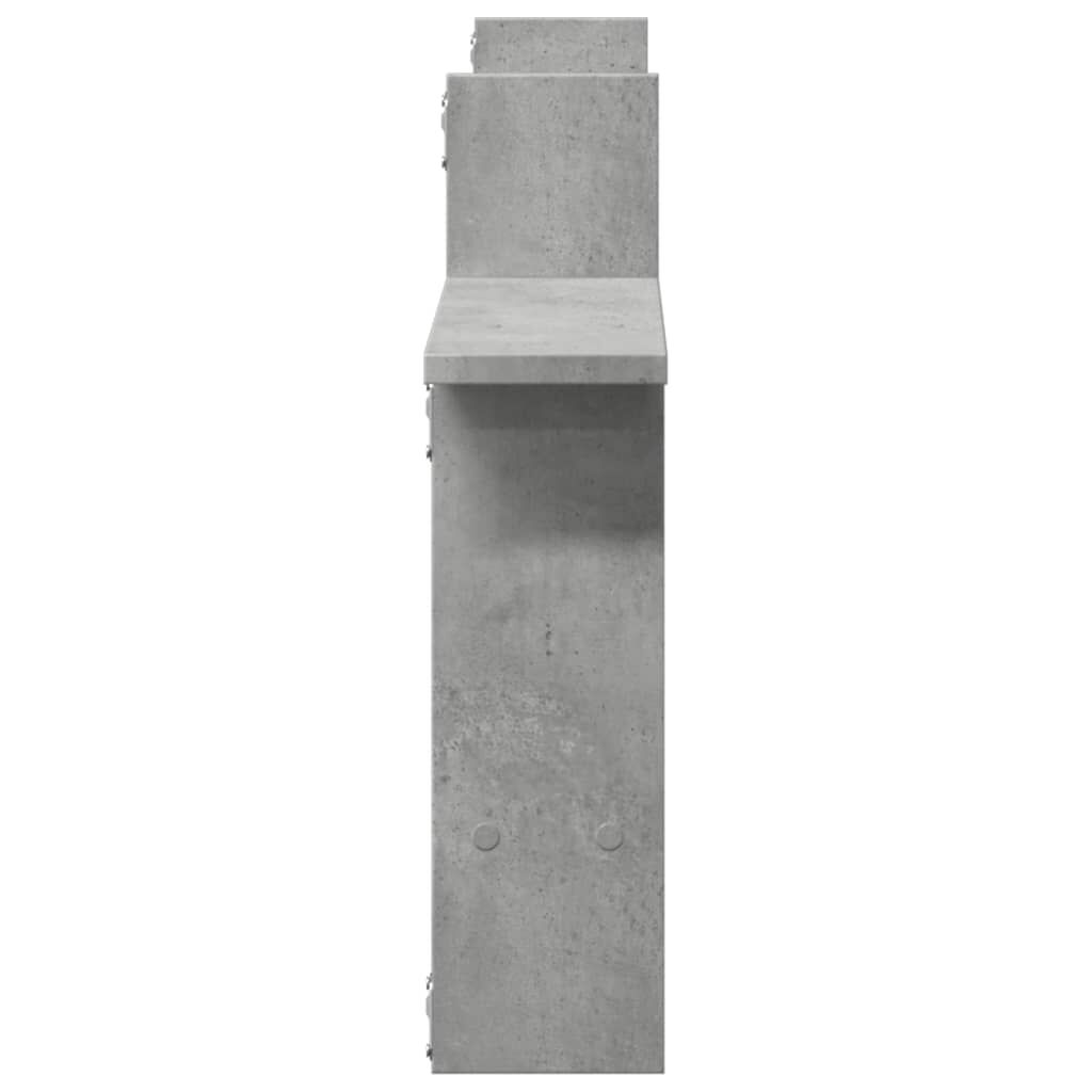 vidaXL Ραφιέρες Τοίχου 2 τεμ. Γκρι Σκυροδ. 50x12x50εκ. από Επεξ. Ξύλο