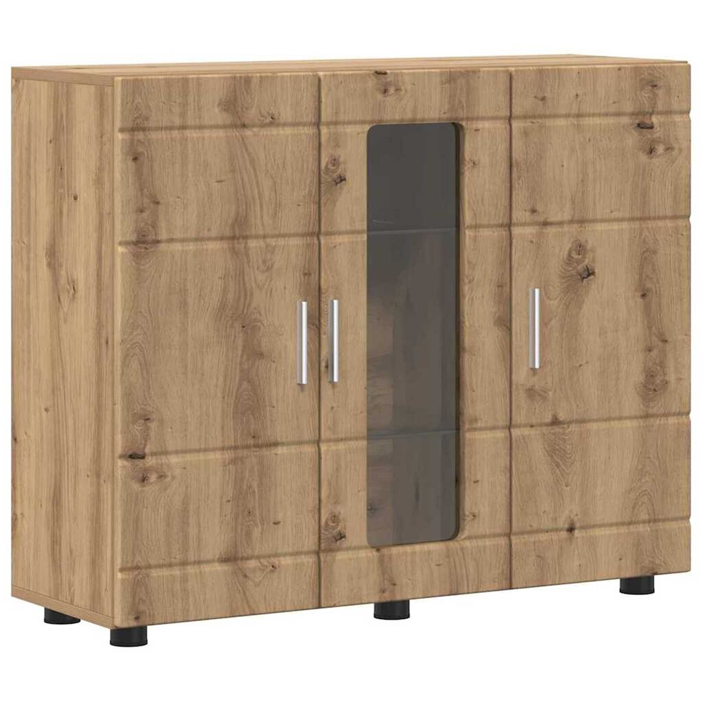 vidaXL Πλαϊνό γραφείο με ράφι με πόρτα artisan δρυς 55.5 x 29 x 100 εκ