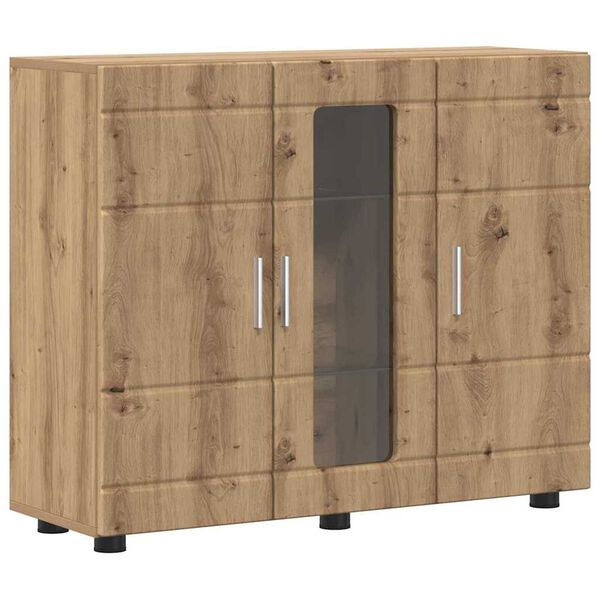 vidaXL Πλαϊνό γραφείο με ράφι με πόρτα artisan δρυς 55.5 x 29 x 100 εκ