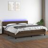 vidaXL &Kappa;&rho;&epsilon;&beta;ά&tau;&iota; Boxspring &mu;&epsilon; &Sigma;&tau;&rho;ώ&mu;&alpha; & LED &Sigma;&kappa;.&Kappa;&alpha;&phi;έ 200x200 &epsilon;&kappa; &Upsilon;&phi;&alpha;&sigma;&mu;ά&tau;&iota;&nu;&omicron;