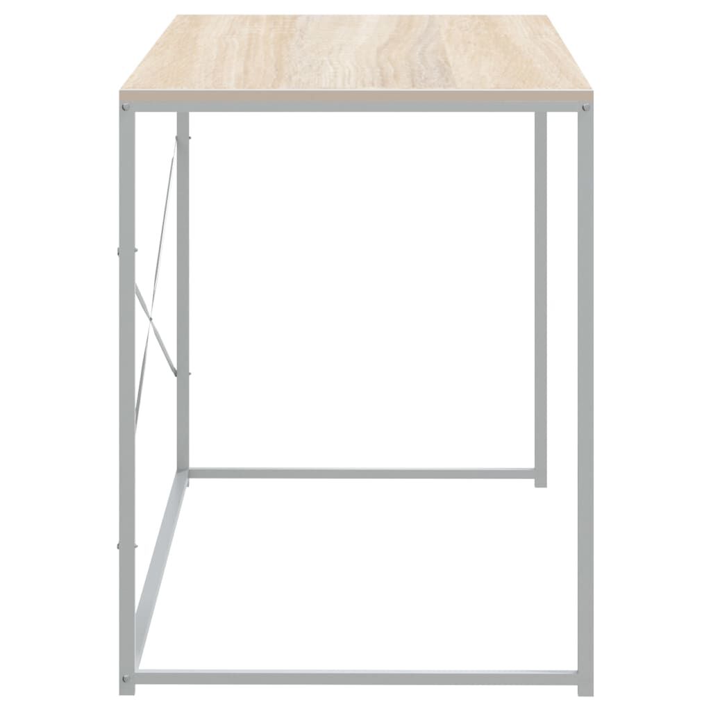 vidaXL Γραφείο Υπολογιστή Λευκό/Δρυς 110 x 60 x 70 εκ. Επεξ. Ξύλο
