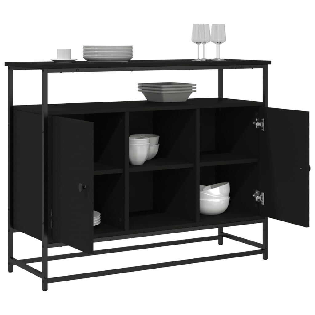 vidaXL Μπουφές Μαύρος 100x35x80 εκ. από Επεξεργασμένο Ξύλο