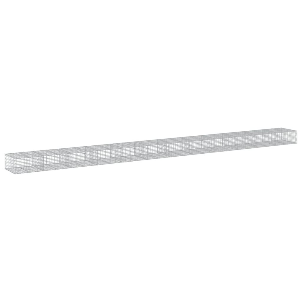 vidaXL Συρματοκιβώτιο με Κάλυμμα 1200x100x50εκ από Γαλβανισμένο Χάλυβα