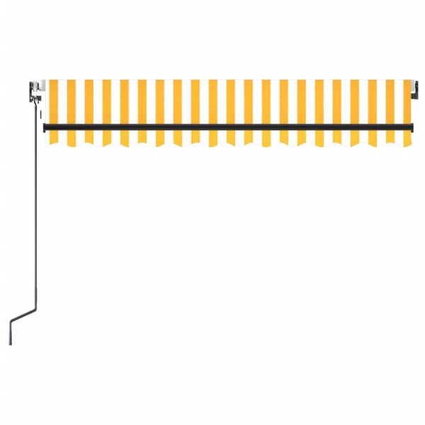 vidaXL Τέντα Αυτόματη με LED & Αισθ. Ανέμου Κίτρινο/Λευκό 350x250 εκ.