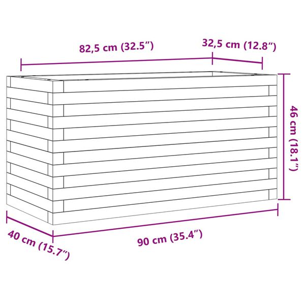 vidaXL Ζαρντινιέρα Κήπου 90x40x46 εκ. από Εμποτισμένο Ξύλο Πεύκου
