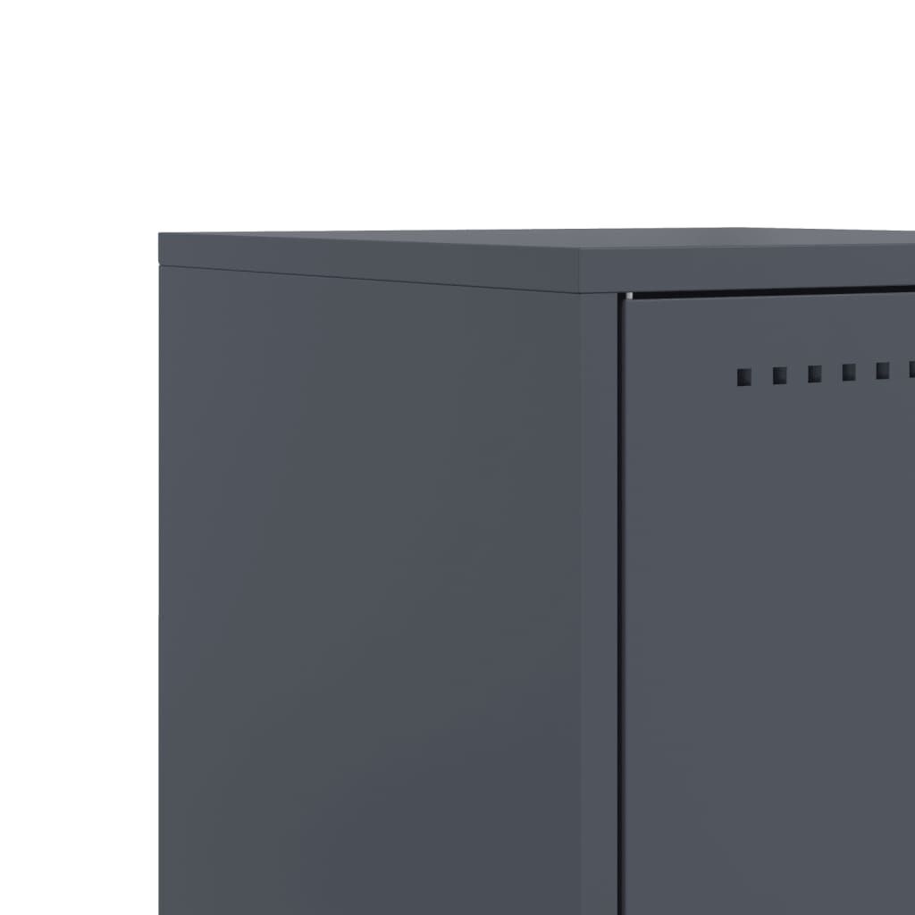 vidaXL Κομοδίνο Ανθρακί 36 x 39 x 60,5 εκ. Ατσάλινο
