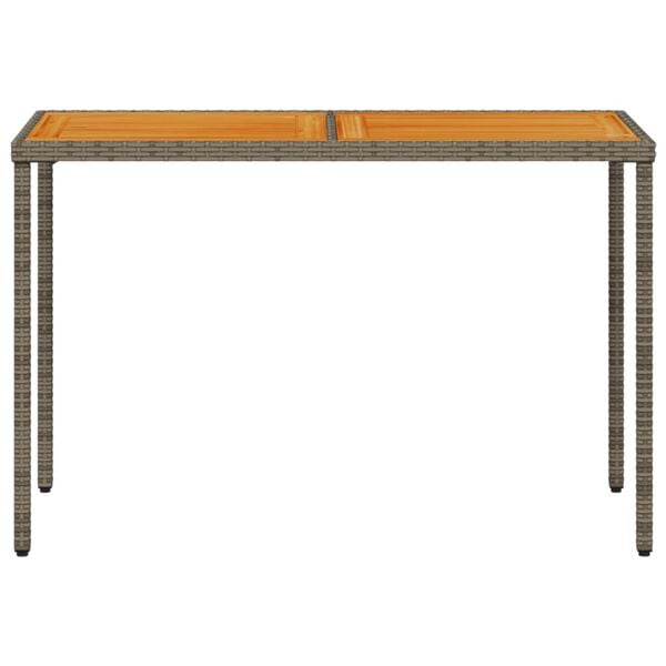 vidaXL Τραπέζι Κήπου Επιφάνεια Ακακίας Γκρι 115x54x74 εκ. Συνθ. Ρατάν