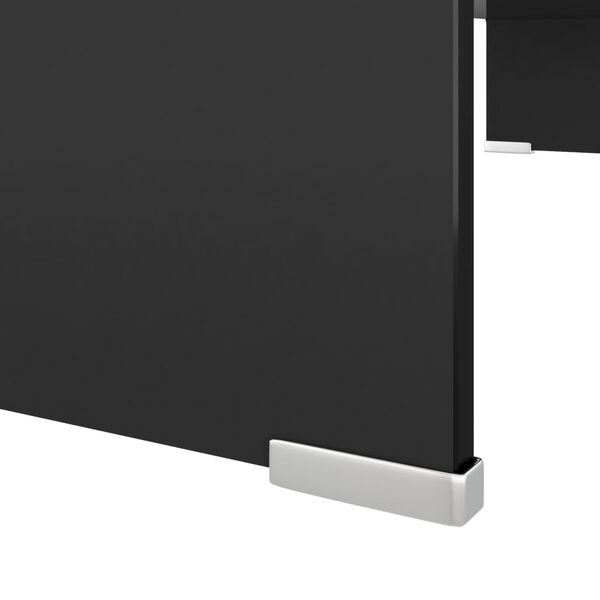 vidaXL Βάση Τηλεόρασης/Οθόνης Μαύρη 80 x 30 x 13 εκ. Γυάλινη
