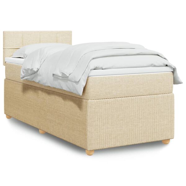 vidaXL &Kappa;&rho;&epsilon;&beta;ά&tau;&iota; Boxspring &mu;&epsilon; &Sigma;&tau;&rho;ώ&mu;&alpha; &Kappa;&rho;&epsilon;&mu; 80 x 200 &epsilon;&kappa;. &Upsilon;&phi;&alpha;&sigma;&mu;ά&tau;&iota;&nu;&omicron;