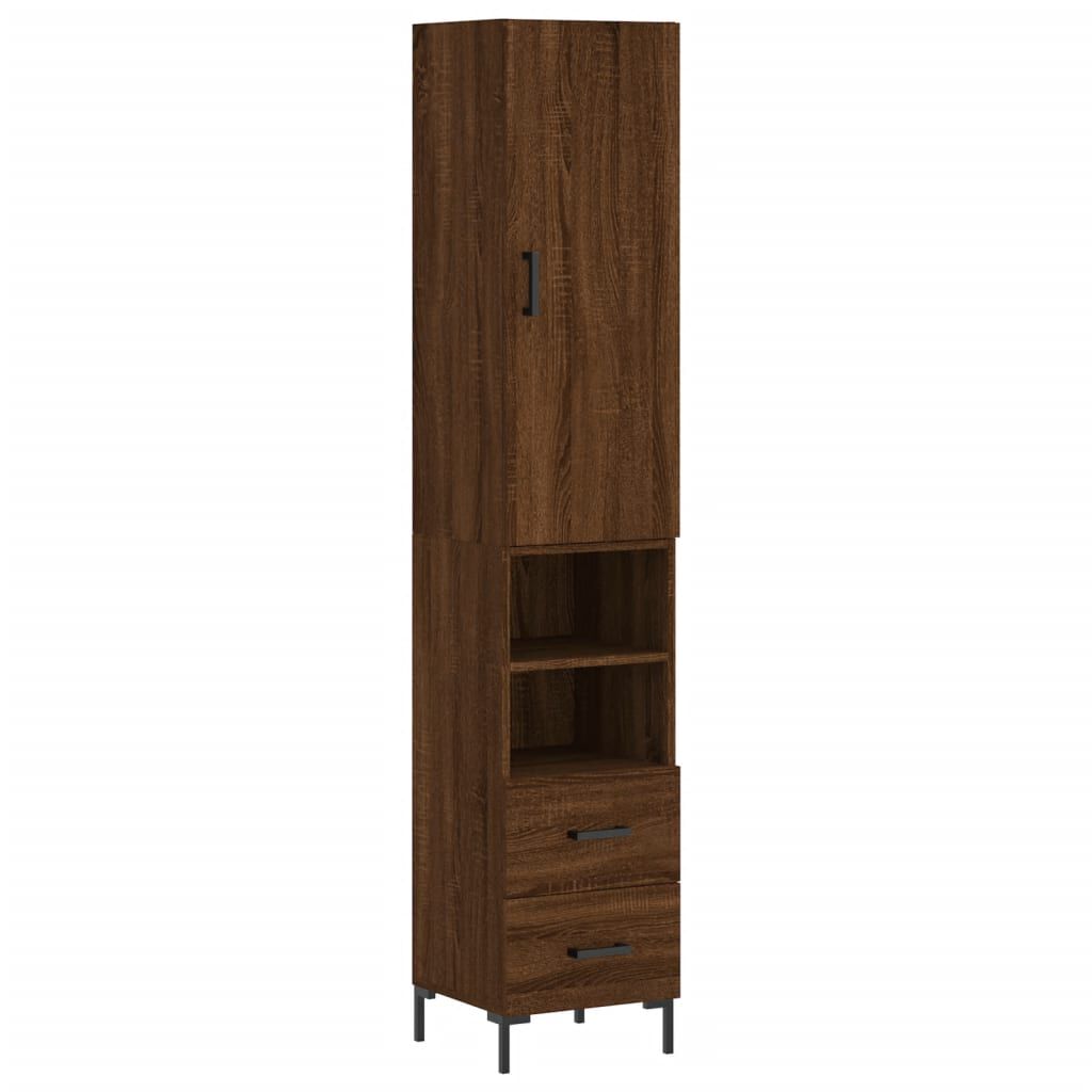 vidaXL Ντουλάπι Καφέ Δρυς 34,5 x 34 x 180 εκ. από Επεξεργασμένο Ξύλο