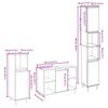 vidaXL Σετ Επίπλων Μπάνιου με ράφι 3 pcs Μαύρη Οξυά 30 x 30 x 180 cm