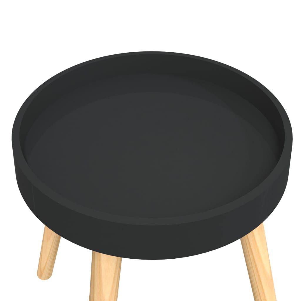 vidaXL Βοηθητικό Τραπέζι Μαύρο 38x38x40 εκ. Επεξ. Ξύλο & Μασίφ Πεύκο