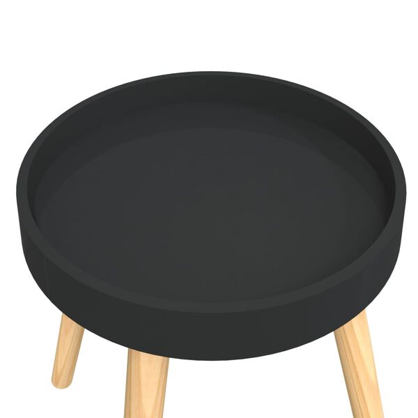 vidaXL Βοηθητικό Τραπέζι Μαύρο 38x38x40 εκ. Επεξ. Ξύλο & Μασίφ Πεύκο