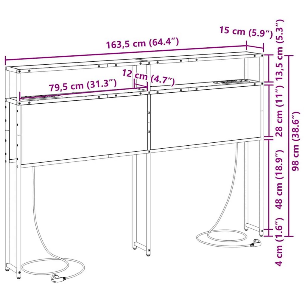vidaXL Κεφαλάρι Αποθήκης Καπνιστή δρυς 160 cm Επεξεργασμένο ξύλο