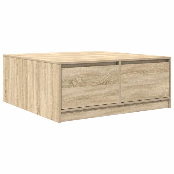 vidaXL Τραπεζάκι σαλονιού με συρτάρια Sonoma Δρυς 100x100x40 εκ.
