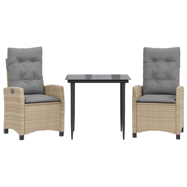 vidaXL Σετ Τραπεζαρίας Κήπου 5 τεμ. Μικτό Μπεζ Συνθ. Ρατάν & Μαξιλάρια