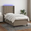 vidaXL &Kappa;&rho;&epsilon;&beta;ά&tau;&iota; Boxspring &mu;&epsilon; &Sigma;&tau;&rho;ώ&mu;&alpha; & LED Taupe 90x200 &epsilon;&kappa;. &Upsilon;&phi;&alpha;&sigma;&mu;ά&tau;&iota;&nu;&omicron;
