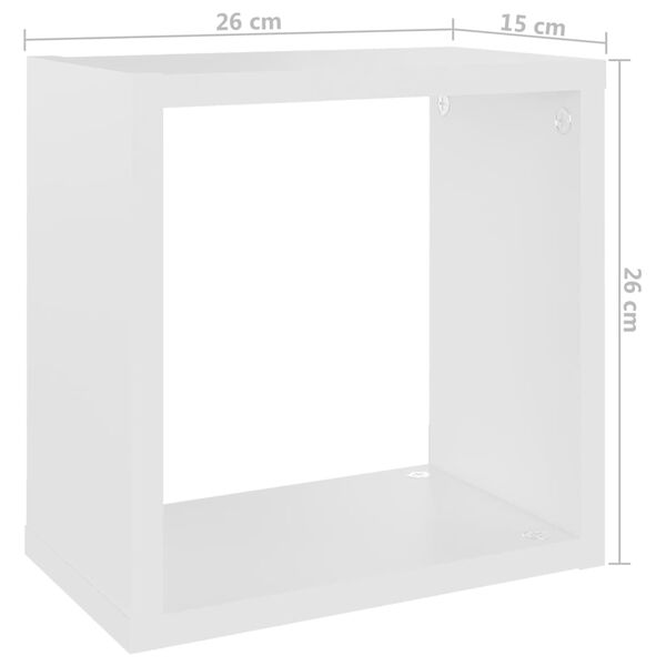 vidaXL Ράφια Κύβοι Τοίχου 4 τεμ. Λευκά 26 x 15 x 26 εκ.
