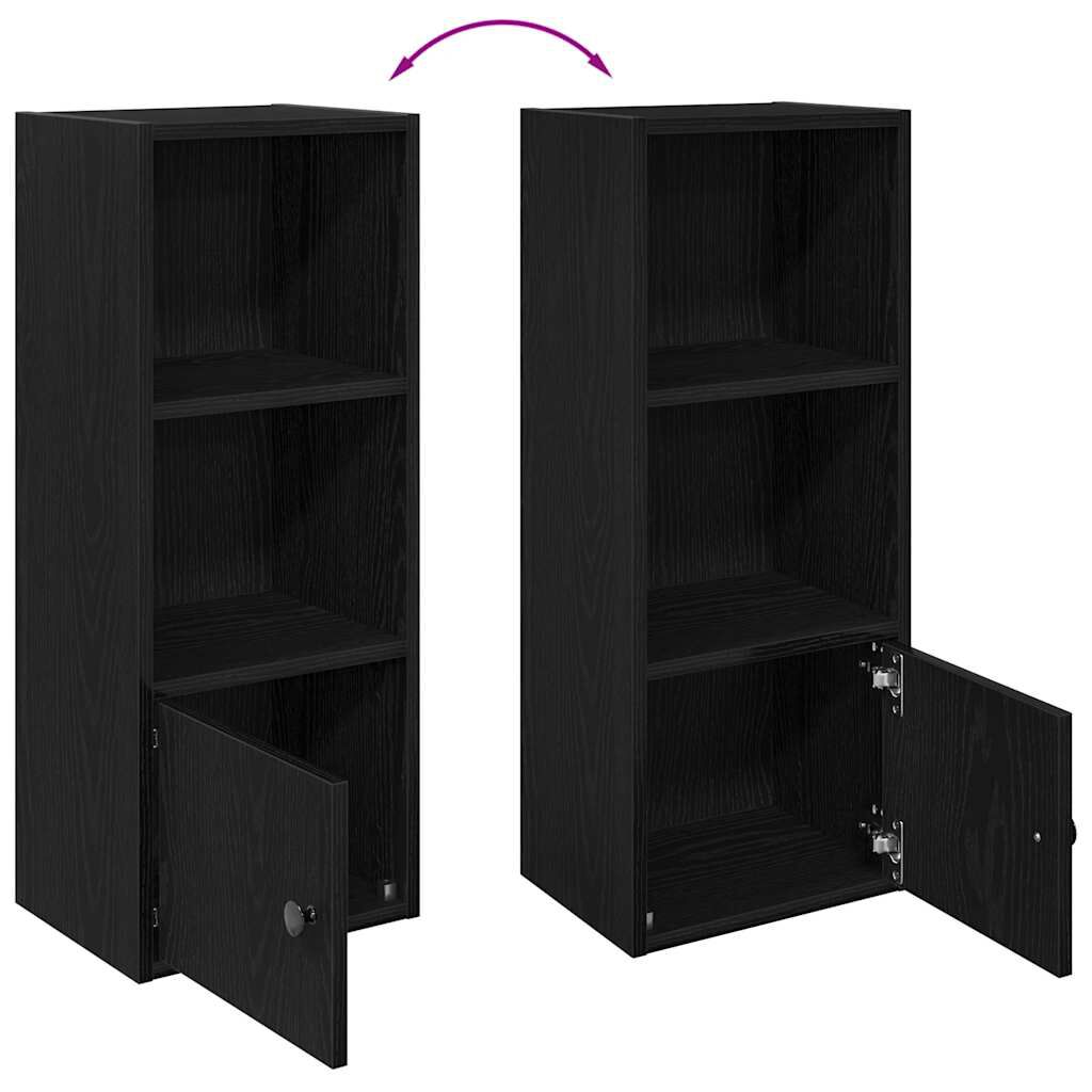 vidaXL Βιβλιοθήκη Μαύρη Δρυς 31x24x77 cm Κατασκευασμένο ξύλο