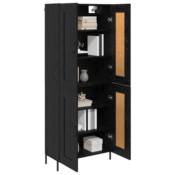 vidaXL Highboard 2 pcs &Mu;&alpha;ύ&rho;&eta; &Omicron;&xi;&upsilon;ά &Epsilon;&pi;&epsilon;&xi;&epsilon;&rho;&gamma;&alpha;&sigma;&mu;έ&nu;&omicron; &xi;ύ&lambda;&omicron;