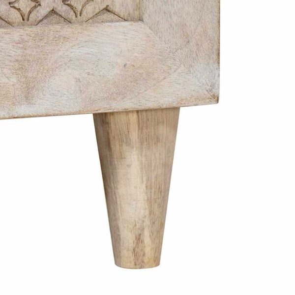 vidaXL Ντουλάπι TV με συρτάρι Λευκό 105 x 33 x 46 εκ Μασίφ ξύλο μάνγκο