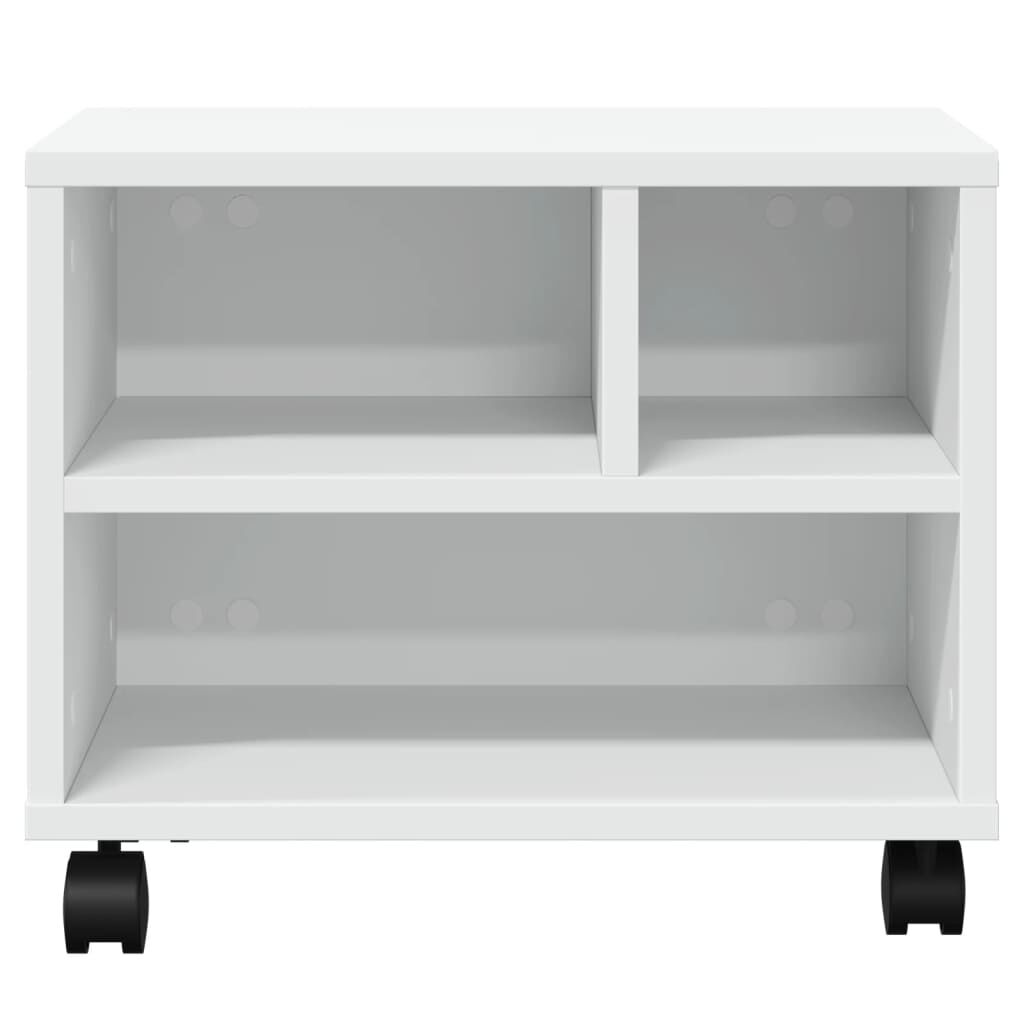vidaXL Βάση Εκτυπωτή με Ρόδες Λευκή 41x32x34,5 εκ.