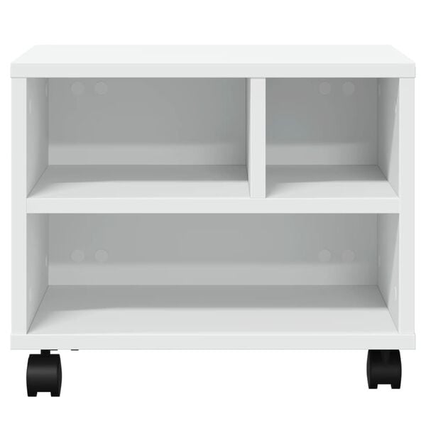 vidaXL Βάση Εκτυπωτή με Ρόδες Λευκή 41x32x34,5 εκ.