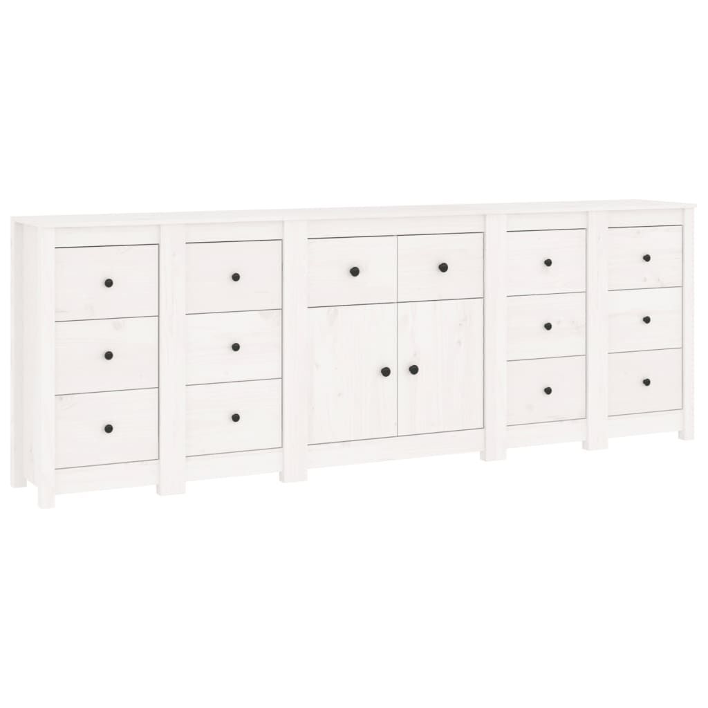 vidaXL Ντουλάπι Λευκό 230 x 35 x 80 εκ. από Μασίφ Ξύλο Πεύκου