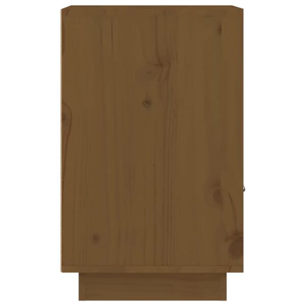vidaXL Κομοδίνο Καφέ Μελί 40x34x55εκ. από Μασίφ Ξύλο Πεύκου