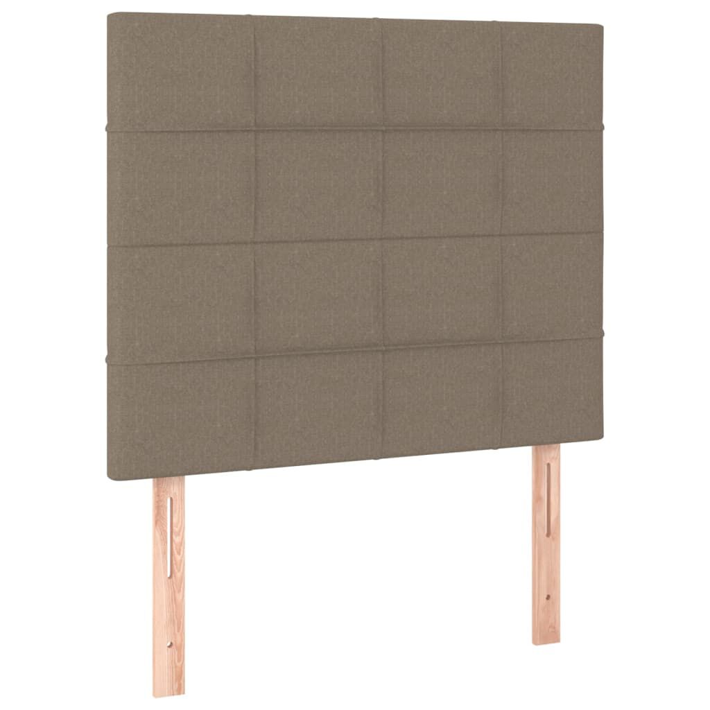 vidaXL Κρεβάτι Boxspring με Στρώμα Taupe 90x200 εκ. Υφασμάτινο