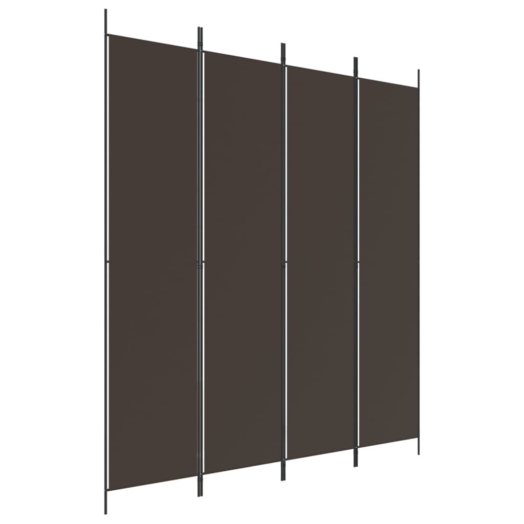 vidaXL Διαχωριστικό Δωματίου με 4 Πάνελ Καφέ 200 x 220 εκ. Υφασμάτινο