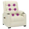 vidaXL Πολυθρόνα Μασάζ με Ανύψωση Κρεμ Συνθετικό Δέρμα